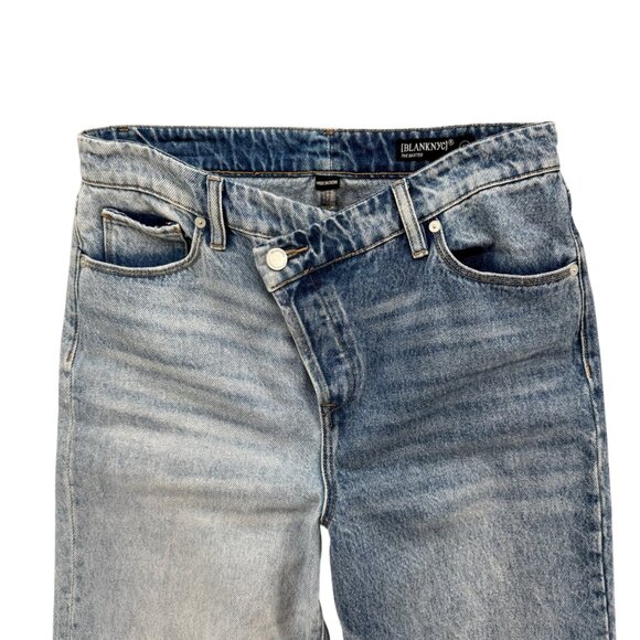 Blank NYC Baxter Ribcage Jeans Womens Blue 2 Tone Straight Leg Button Fly Sz 27 - Picture 3 of 11
